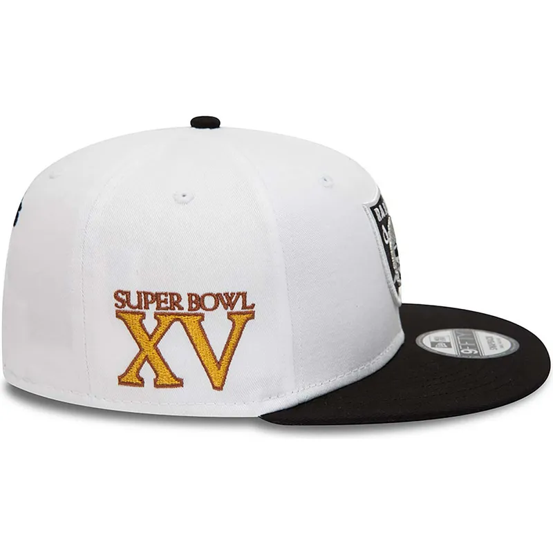 sapkak-lapos-feher-snapback-9fifty-crown-patches-super-bowl-xv-las-vegas-raiders-nfl-new-era