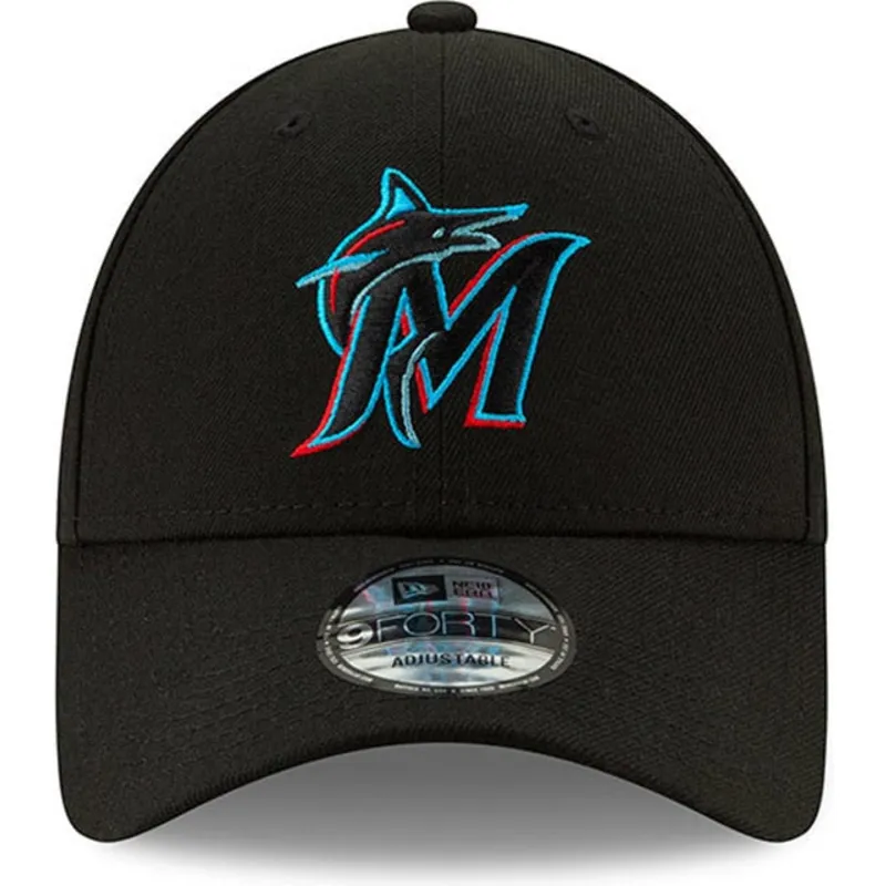 svart-justerbar-kurvad-keps-9forty-the-league-fran-miami-marlins-mlb-av-new-era