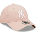 verstellbare-rosa-curved-cap-9twenty-league-essential-der-new-york-yankees-mlb-von-new-era