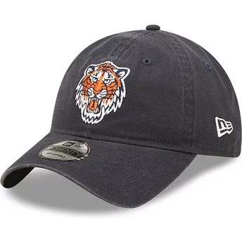 New Era Curved Brim 9TWENTY Team Patch Detroit Tigers MLB Navy Blue Adjustable Cap