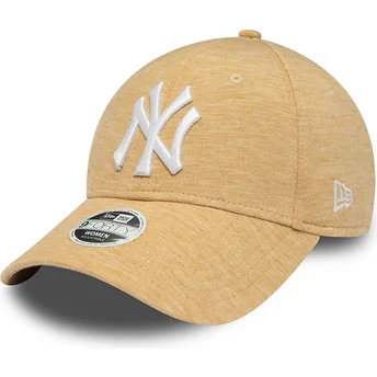 Beige verstellbare Curved Cap für Damen 9FORTY Jersey der New York Yankees MLB von New Era