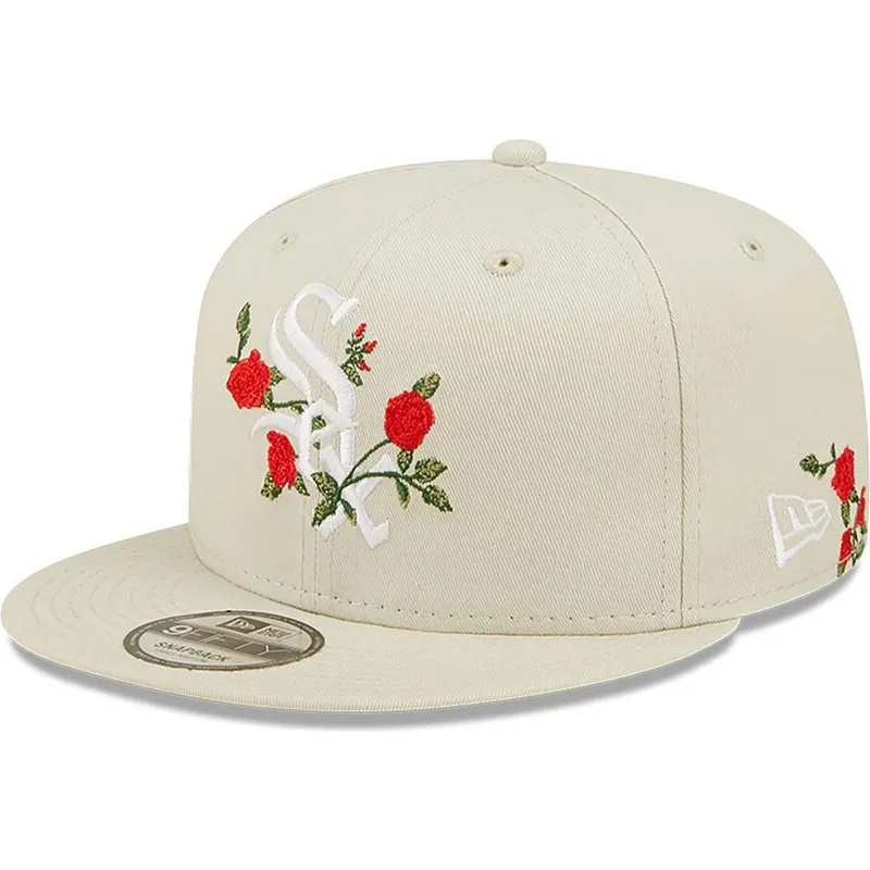 sapkak-lapos-bezs-snapback-9fifty-flower-chicago-white-sox-mlb-new-era