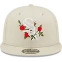 beige-snapback-kappe-9fifty-flower-der-chicago-white-sox-mlb-von-new-era