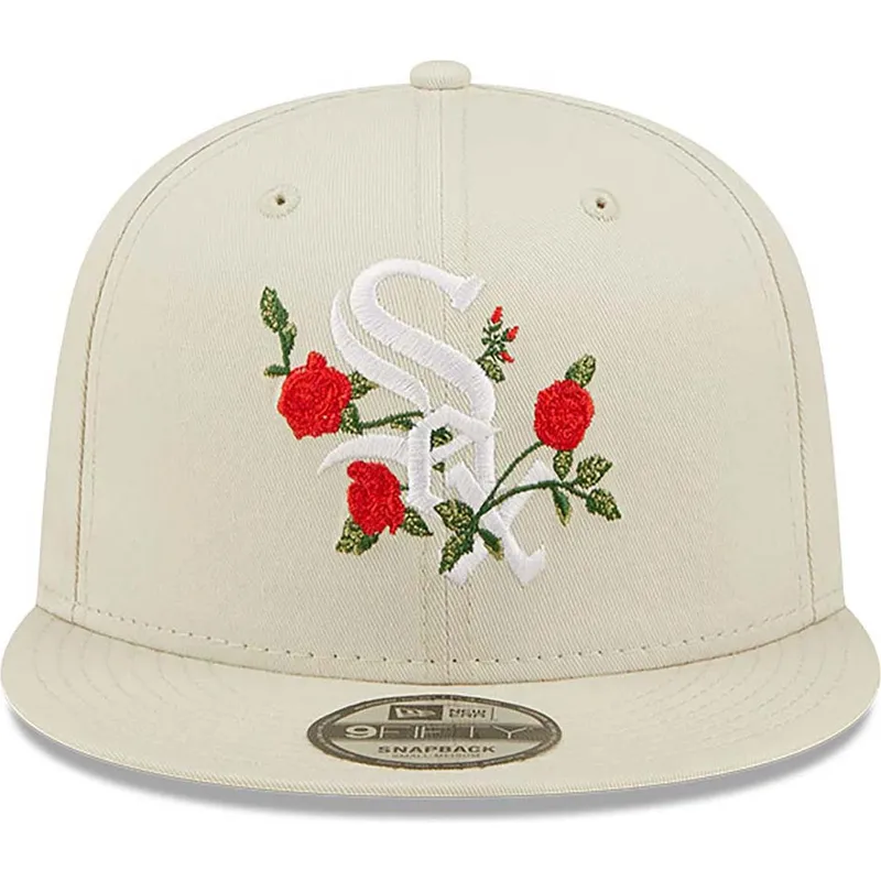 sapkak-lapos-bezs-snapback-9fifty-flower-chicago-white-sox-mlb-new-era
