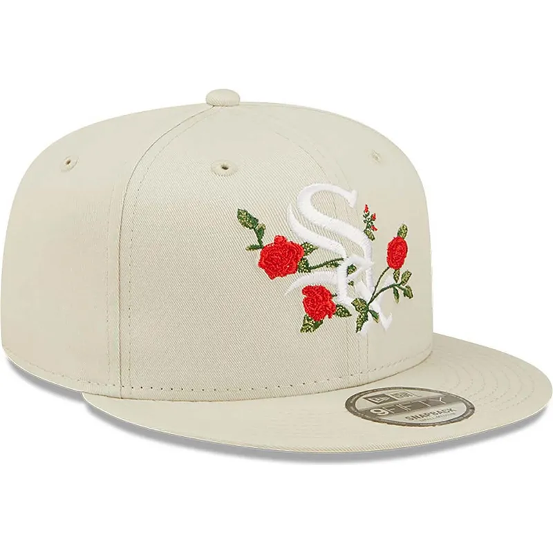 sapkak-lapos-bezs-snapback-9fifty-flower-chicago-white-sox-mlb-new-era