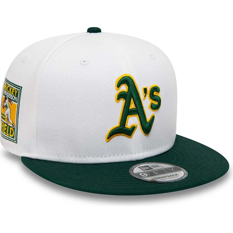 sapkak-lapos-feher-snapback-rickey-henderson-9fifty-crown-patches-oakland-athletics-mlb-new-era