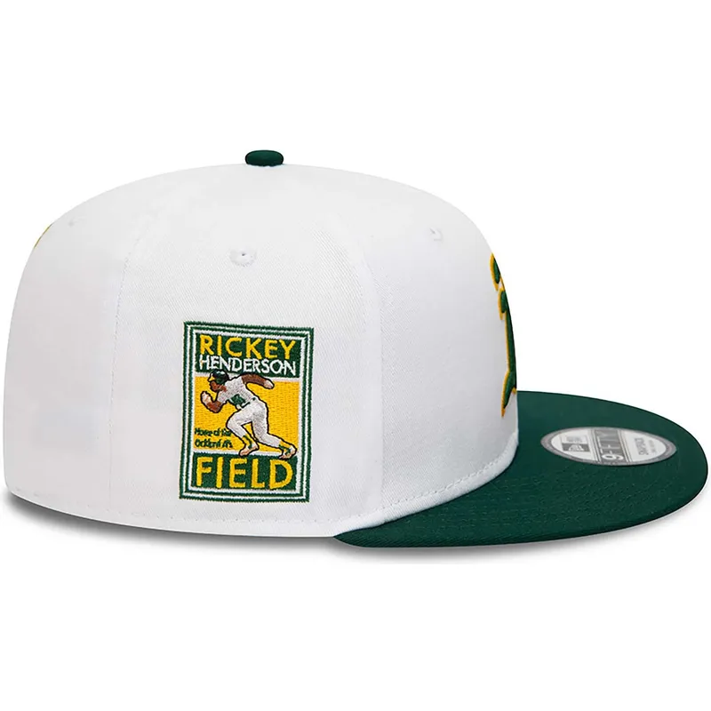 sapkak-lapos-feher-snapback-rickey-henderson-9fifty-crown-patches-oakland-athletics-mlb-new-era