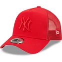 rote-trucker-kappe-mit-rotem-logo-a-frame-tonal-mesh-der-new-york-yankees-mlb-von-new-era
