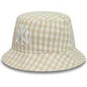 new-era-tapered-gingham-damen-bucket-beige