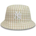 new-era-tapered-gingham-damen-bucket-beige