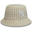 new-era-tapered-gingham-damen-bucket-beige