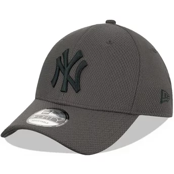 New Era Curved Brim Grey Logo 9FORTY Diamond Era New York Yankees MLB Grey Adjustable Cap