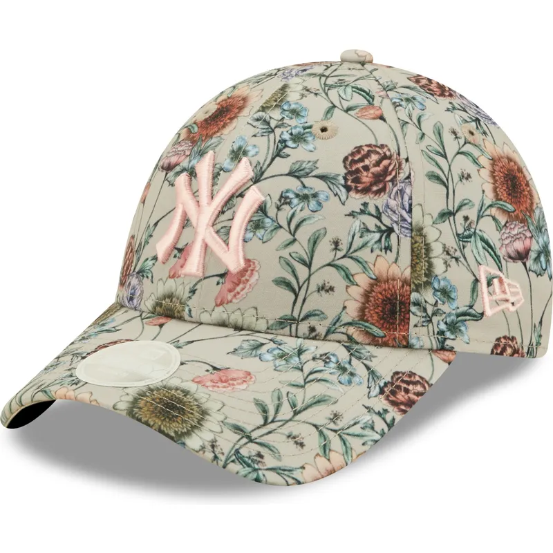 cap-ivelt-bezhov-reguliruema-lenta-9forty-all-over-print-floral-new-york-yankees-mlb-new-era