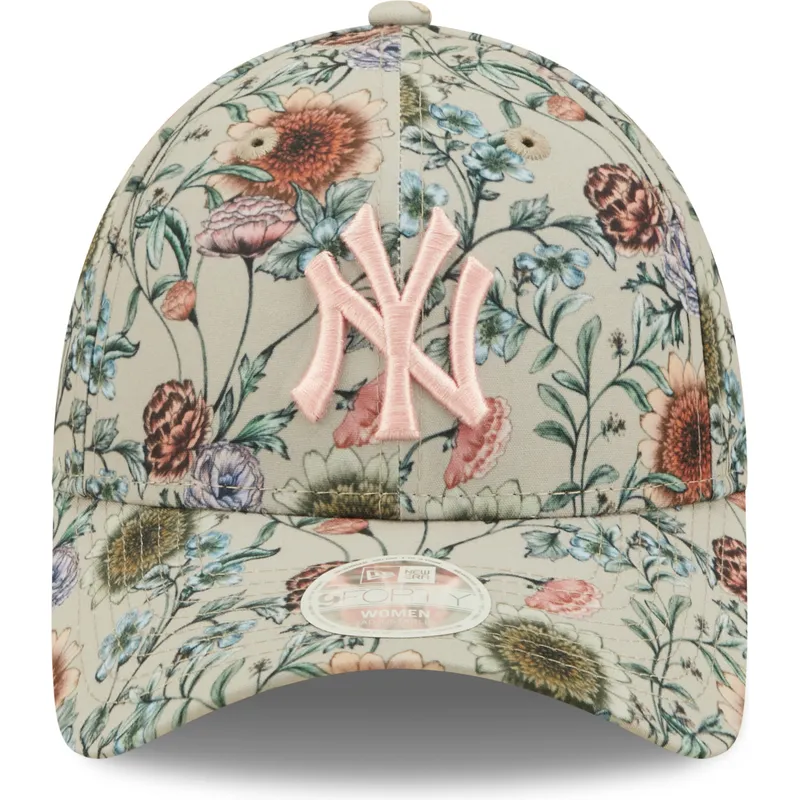 cap-ivelt-bezhov-reguliruema-lenta-9forty-all-over-print-floral-new-york-yankees-mlb-new-era