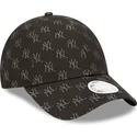 new-era-new-york-yankees-mlb-9forty-monogram-justerbar-svart-bojd-keps-for-dam