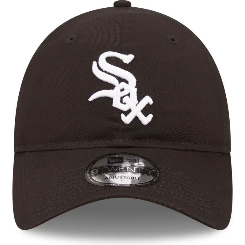 schwarze-verstellbare-curved-cap-9twenty-league-essential-der-chicago-white-sox-mlb-von-new-era