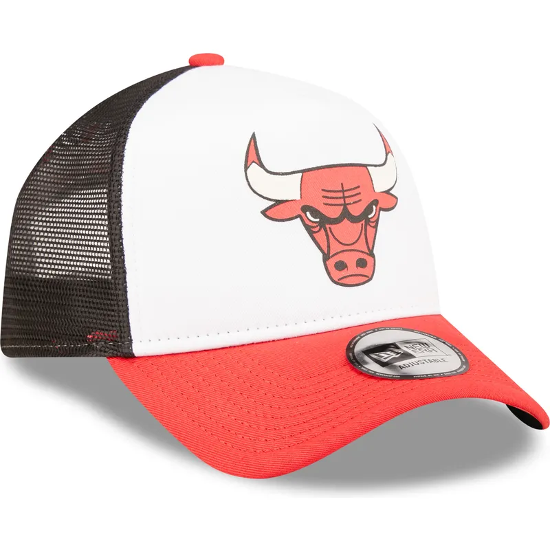 weisse-schwarze-und-rote-trucker-kappe-a-frame-team-colour-der-chicago-bulls-nba-von-new-era