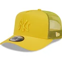 gelbe-trucker-kappe-mit-gelbem-logo-a-frame-tonal-mesh-der-new-york-yankees-mlb-von-new-era