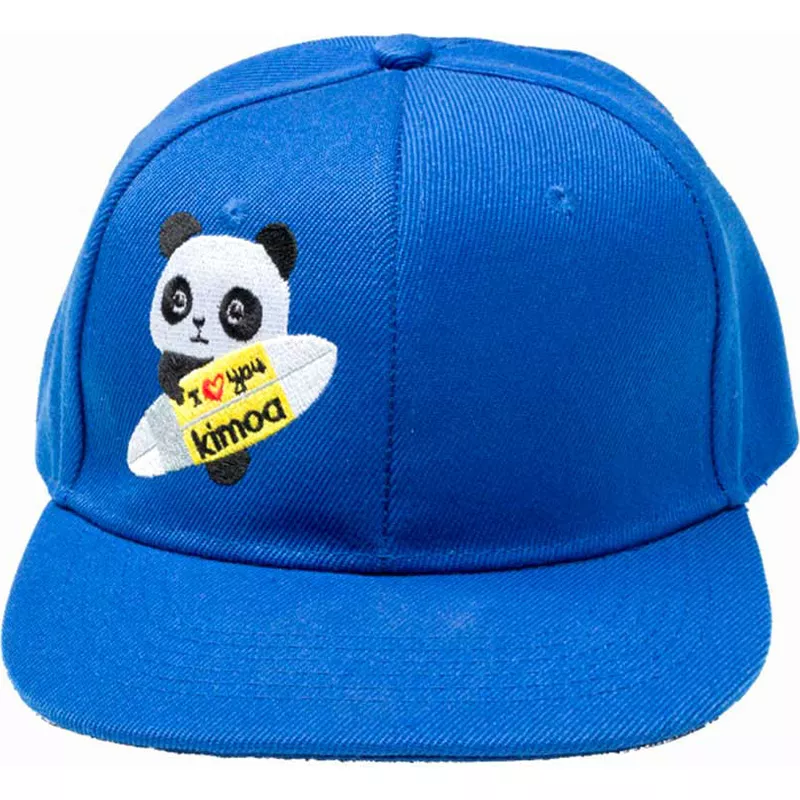 kimoa-flat-brim-panda-by-domingo-zapata-blue-snapback-cap