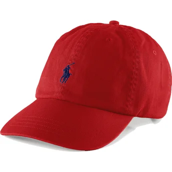 Sapkák ívelt piros állítható Cotton Chino Classic Sport Polo Ralph Lauren