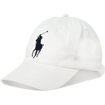 Sapkák ívelt fehér állítható Big Pony Chino Classic Sport Polo Ralph Lauren