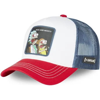 Gorra trucker vit, blå och röd Rick och Morty RE4 Rick och Morty från Capslab