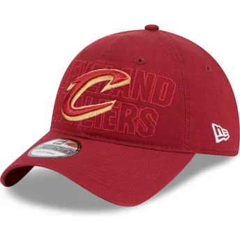 Röd böjd justerbar keps 9TWENTY Draft Edition 2023 från Cleveland Cavaliers NBA av New Era