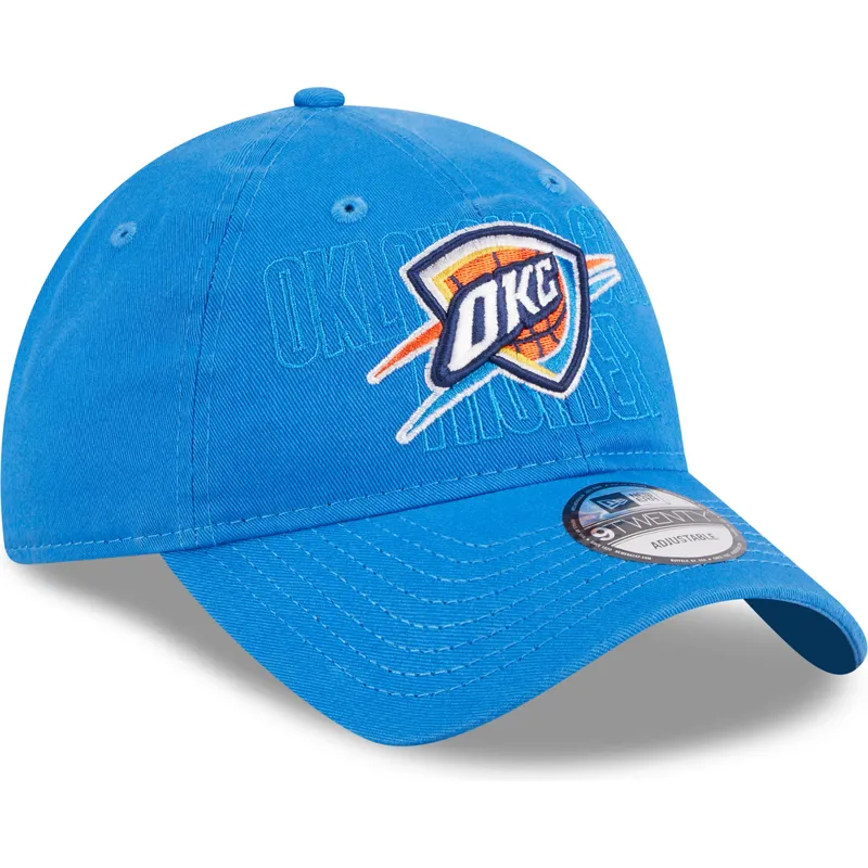 blaue-verstellbare-curved-cap-9twenty-draft-edition-2023-der-oklahoma-city-thunder-nba-von-new-era