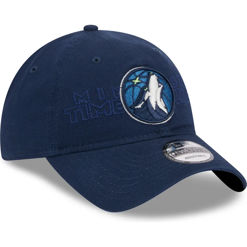 marineblaue-verstellbare-gebogene-kappe-9twenty-draft-edition-2023-der-minnesota-timberwolves-nba-von-new-era