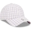 ljuslila-bojd-justerbar-keps-for-dam-9twenty-gingham-fran-new-york-yankees-mlb-av-new-era
