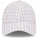 sapkak-ivelt-lila-allithato-pant-claro-9twenty-gingham-new-york-yankees-mlb-new-era