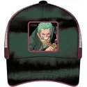 trucker-cap-grun-und-schwarz-roronoa-zoro-zor5-one-piece-von-capslab