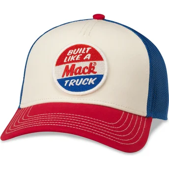 Καπέλο τράκερ λευκό, μπλε και κόκκινο snapback Mack Trucks Twill Valin Patch από την American Needle
