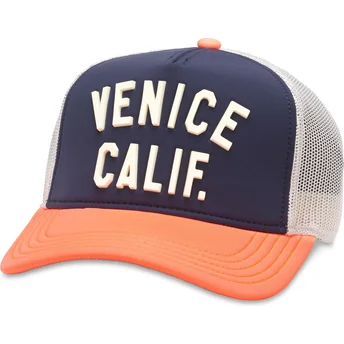 Trucker-Cap marineblau, weiß und orange Snapback Venice Beach California Riptide Valin von American Needle