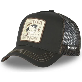 Schwarze Trucker-Kappe Monkey D. Luffy Wanted Dead Or Alive WAN1 One Piece von Capslab