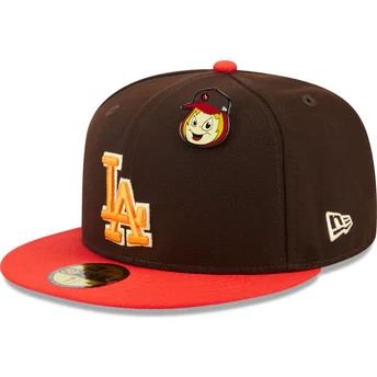 Sapkák lapos barna illesztett 59FIFTY The Elements Fire Pin Los Angeles Dodgers MLB New Era