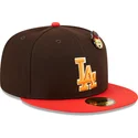 brun-och-rod-platt-keps-justerad-59fifty-the-elements-fire-pin-los-angeles-dodgers-mlb-fran-new-era