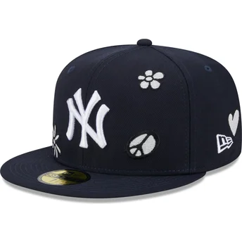 marineblaue-angepasste-59fifty-sunlight-pop-flat-cap-der-new-york-yankees-mlb-von-new-era