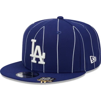 Blå platt snapback-keps 9FIFTY Pinstripe Visor Clip från Los Angeles Dodgers MLB av New Era