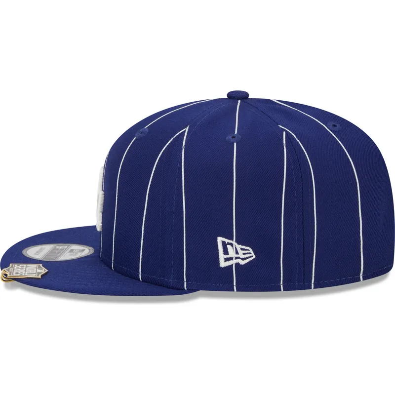 blaue-flache-snapback-kappe-9fifty-pinstripe-visor-clip-der-los-angeles-dodgers-mlb-von-new-era