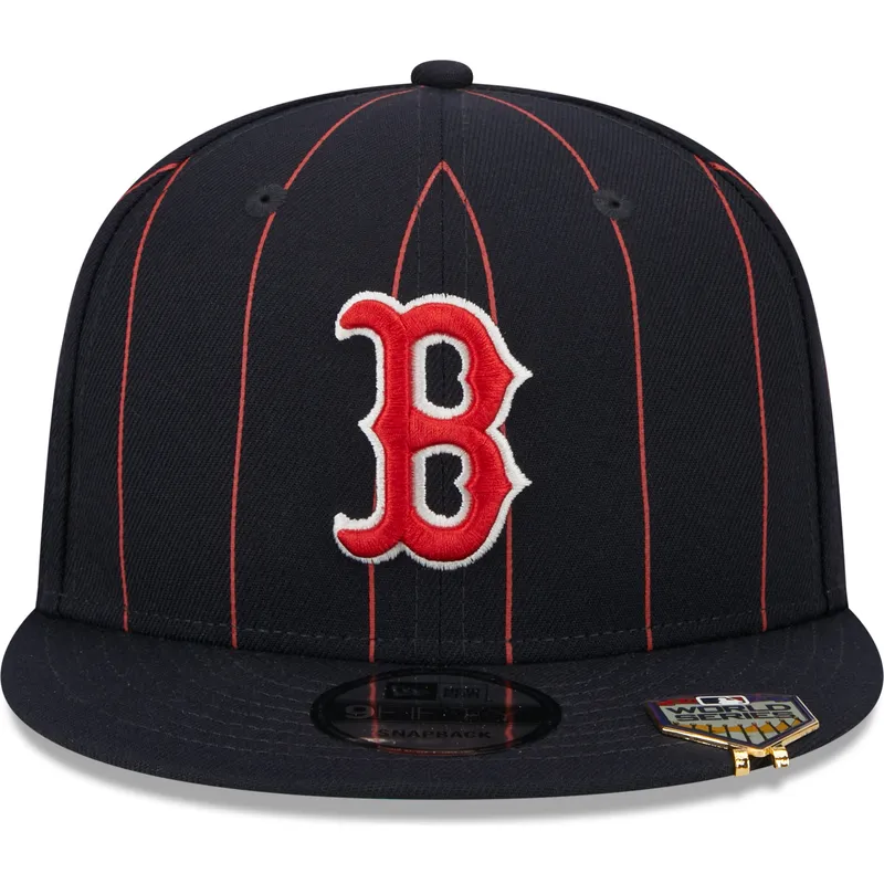 marineblaue-flache-snapback-kappe-9fifty-pinstripe-visor-clip-der-boston-red-sox-mlb-von-new-era