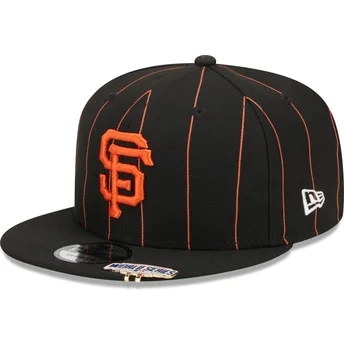 San Francisco Giants MLB New Era svart snapback 9FIFTY keps med platt skärm och nålrandig skärmklämma