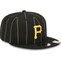 svart-platt-snapback-keps-9fifty-pinstripe-visor-clip-fran-pittsburgh-pirates-mlb-av-new-era