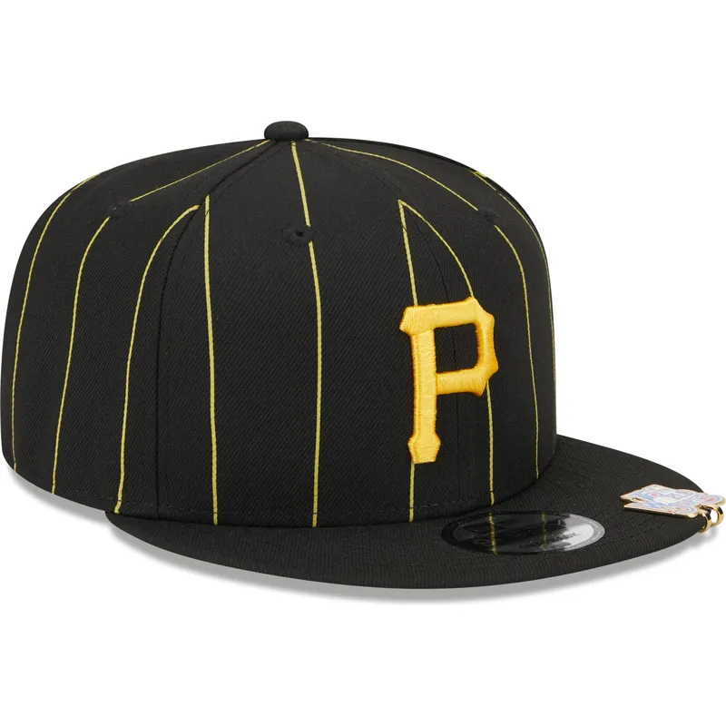 svart-platt-snapback-keps-9fifty-pinstripe-visor-clip-fran-pittsburgh-pirates-mlb-av-new-era