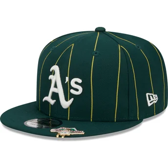 Sapkák lapos zöld snapback 9FIFTY Pinstripe Visor Clip Oakland Athletics MLB New Era