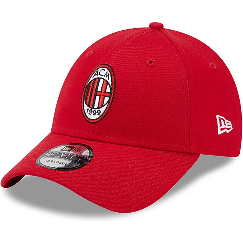 rote-verstellbare-curved-cap-9forty-core-von-ac-milan-serie-a-von-new-era