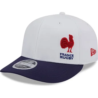 Vit och blå kurvad keps snapback 9FIFTY Stretch Snap Flawless från French Rugby Federation FFR av New Era