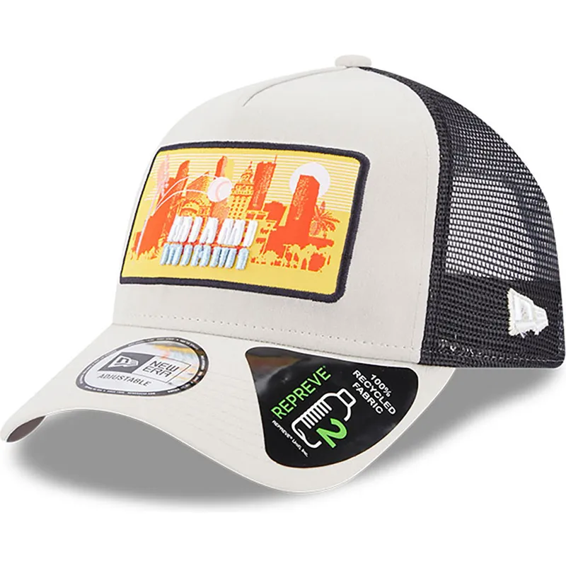 sapkak-ivelt-bezs-snapback-a-frame-repreve-license-plate-miami-new-era