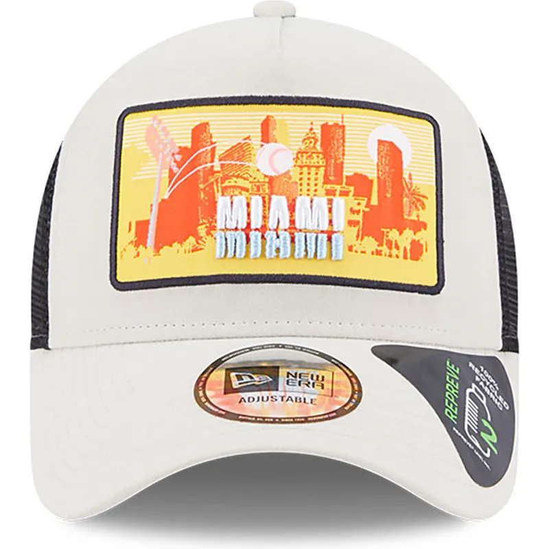 sapkak-ivelt-bezs-snapback-a-frame-repreve-license-plate-miami-new-era