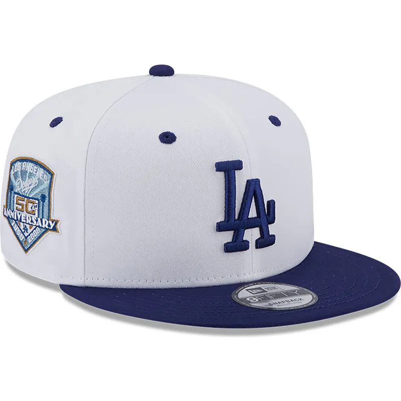 gorra-plana-blanca-y-azul-snapback-con-logo-azul-9fifty-white-crown-patch-de-los-angeles-dodgers-mlb-de-new-era